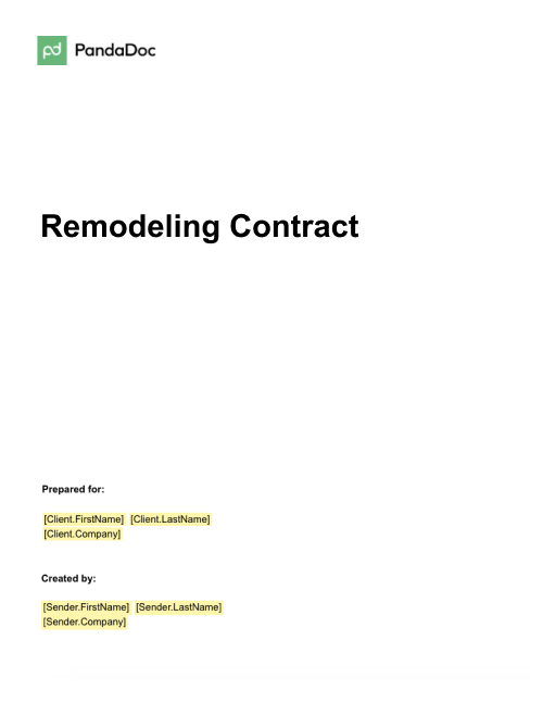 Remodeling Contract Template