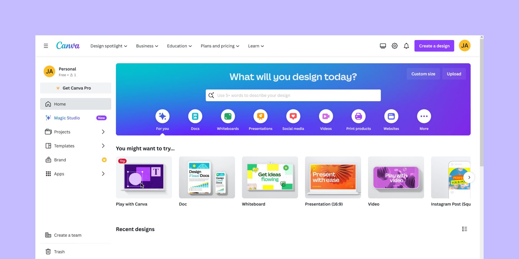 Canva screenshot