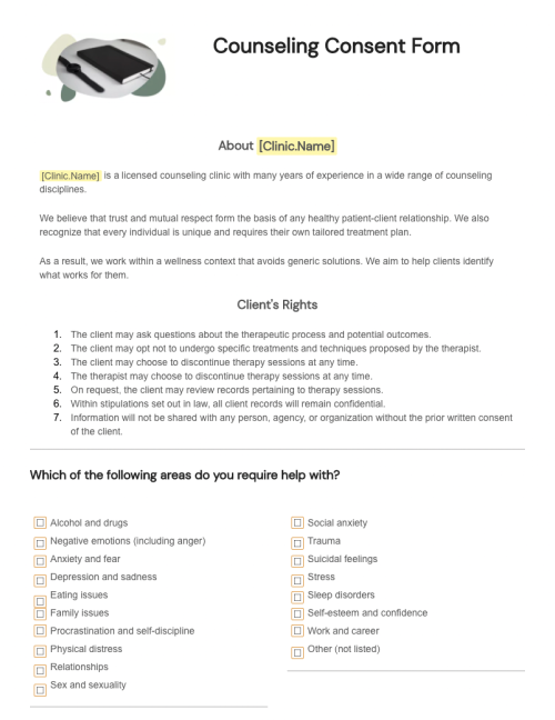 Counseling Consent Form