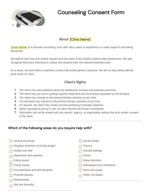 Counseling Consent Form