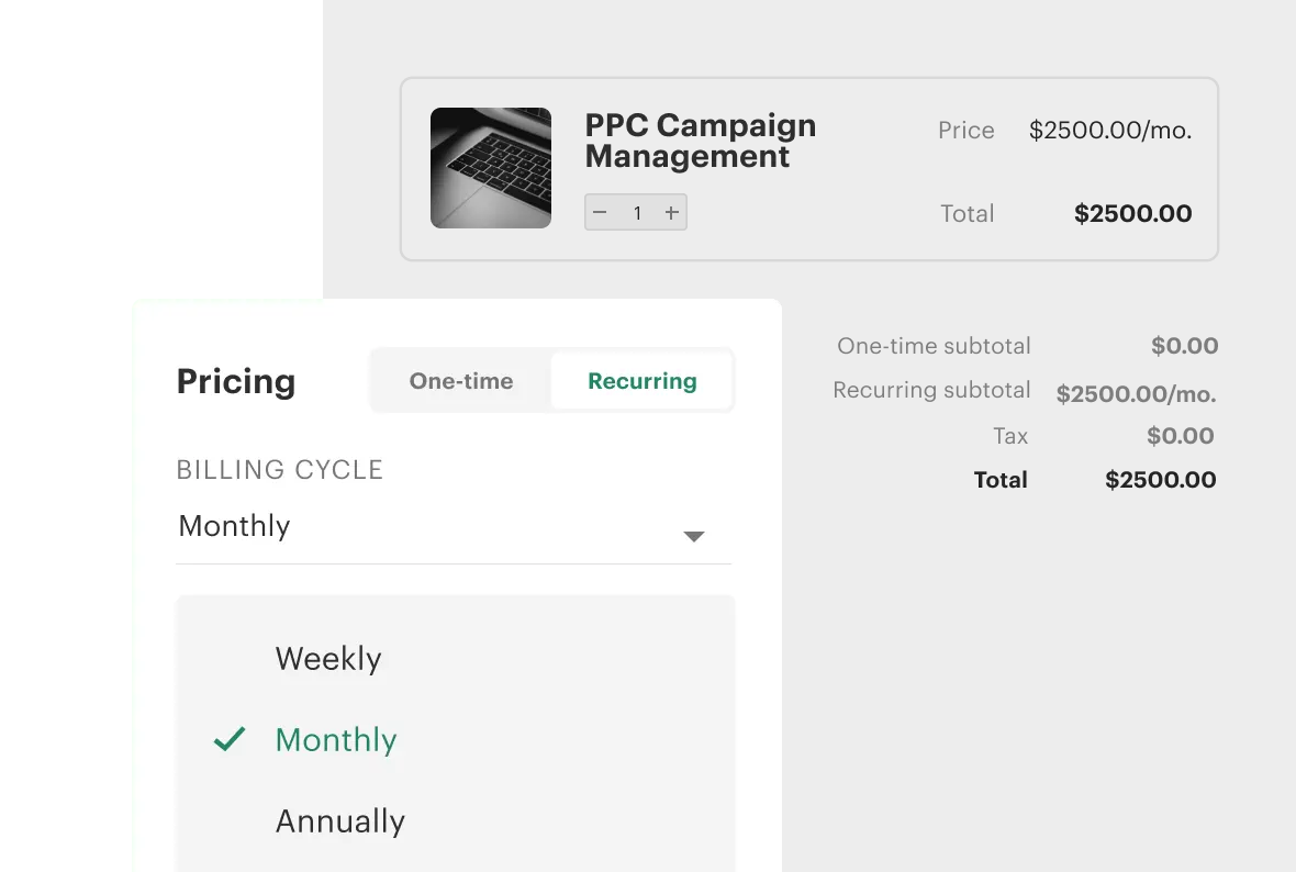 Advanced Quotes Recurring Payments