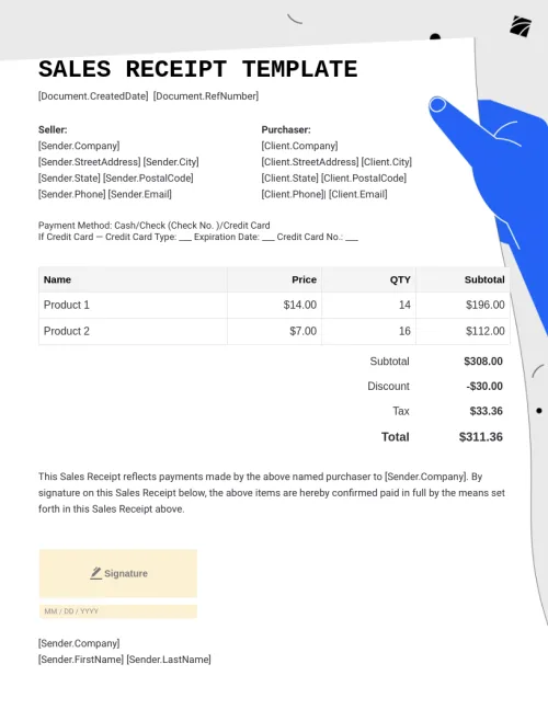Sales Receipt Template