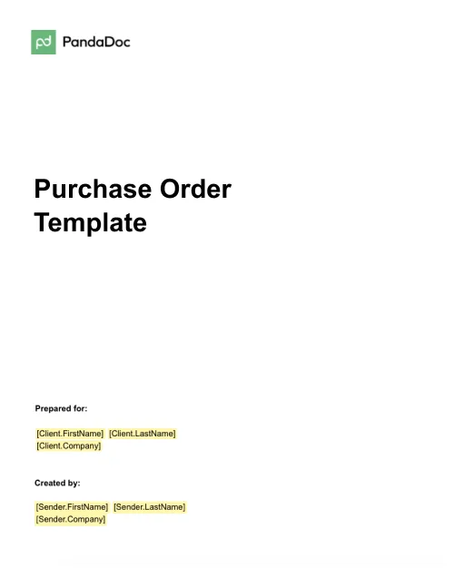 Purchase Order Template