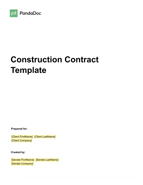 Construction Contract Template