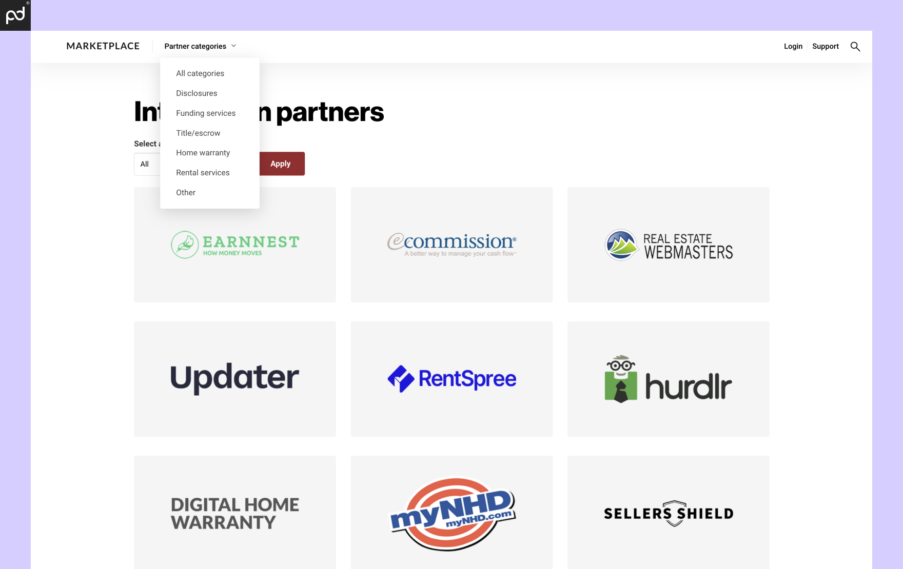 A screenshot highlighting various Lone Star Technologies integration partners, including Earnest, Sellers Shield, and RentSpree.