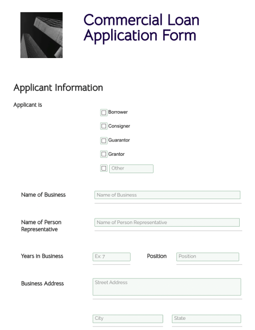 Commercial Loan Application Form