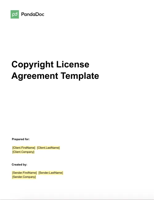 Copyright License Agreement Template