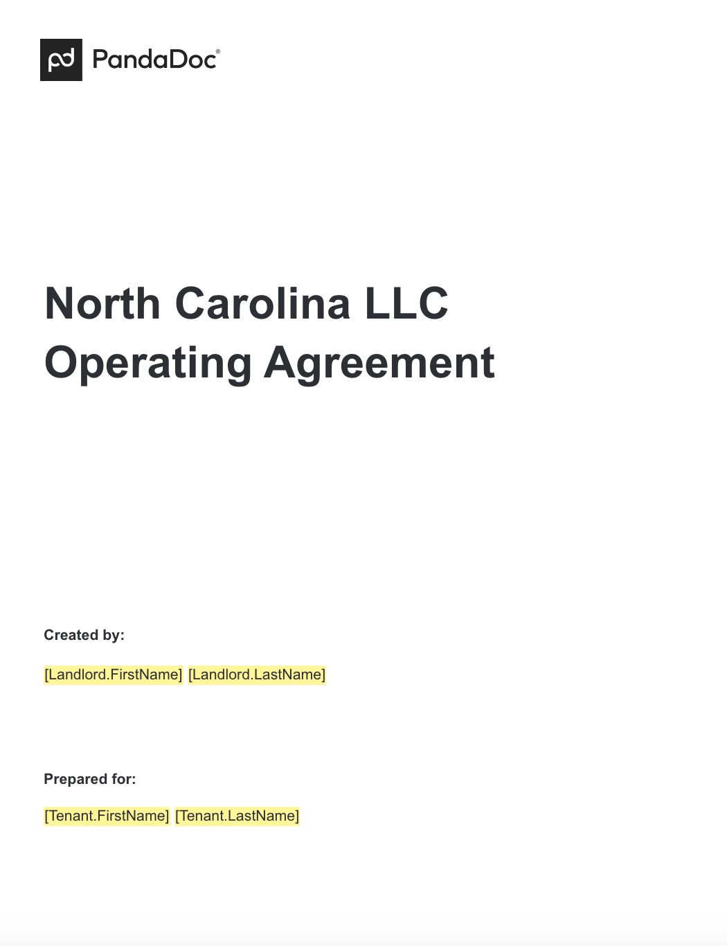 North Carolina LLC Operating Agreement