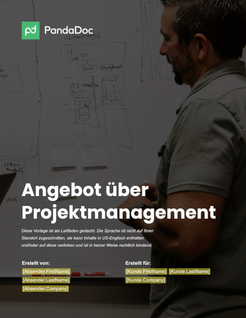 Kostenvoranschlag für Projektmanagement