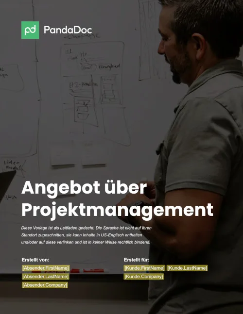 Kostenvoranschlag für Projektmanagement