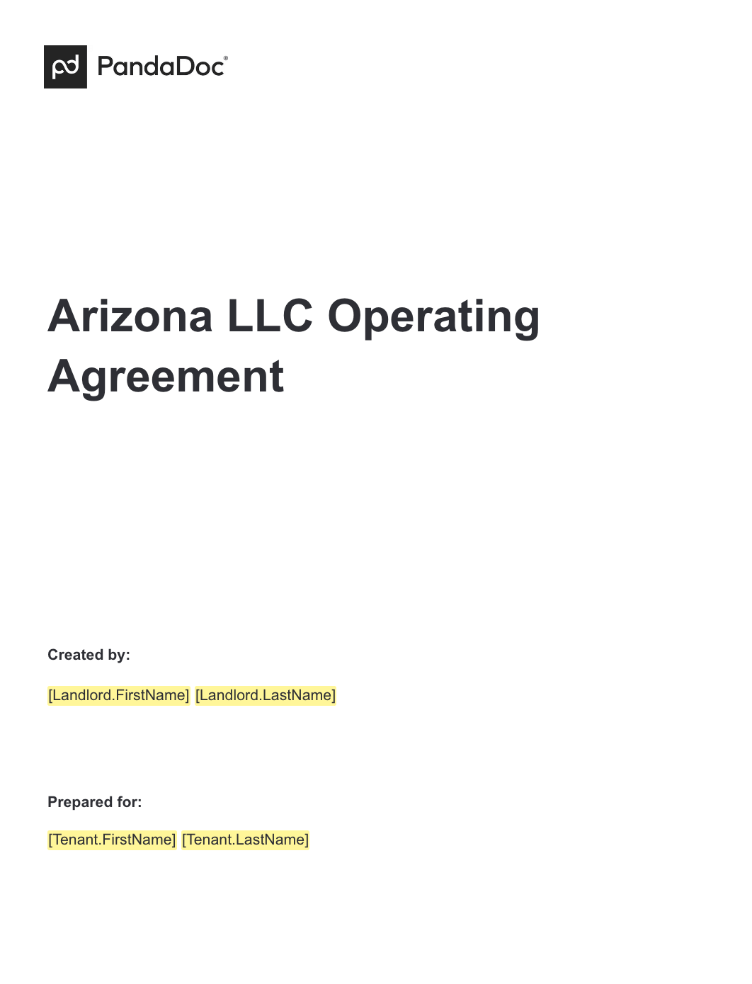 Arizona LLC Operating Agreement
