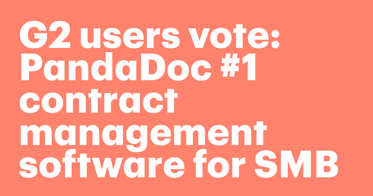 Featured: G2 users vote PandaDoc #1 contract management software for SMB