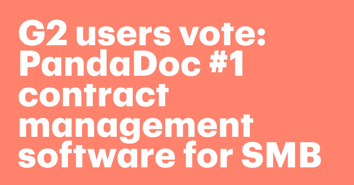 Featured: G2 users vote PandaDoc #1 contract management software for SMB
