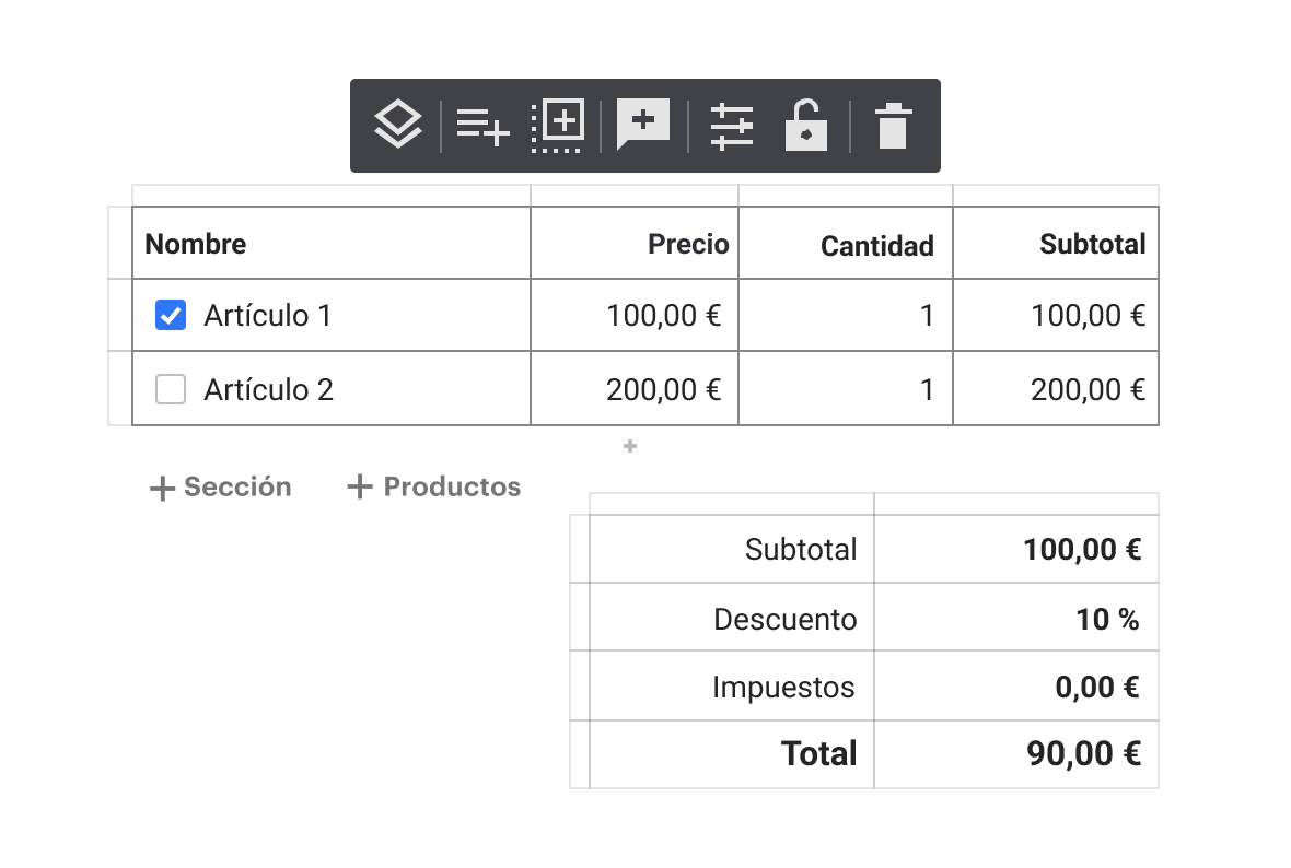 Pricing Table