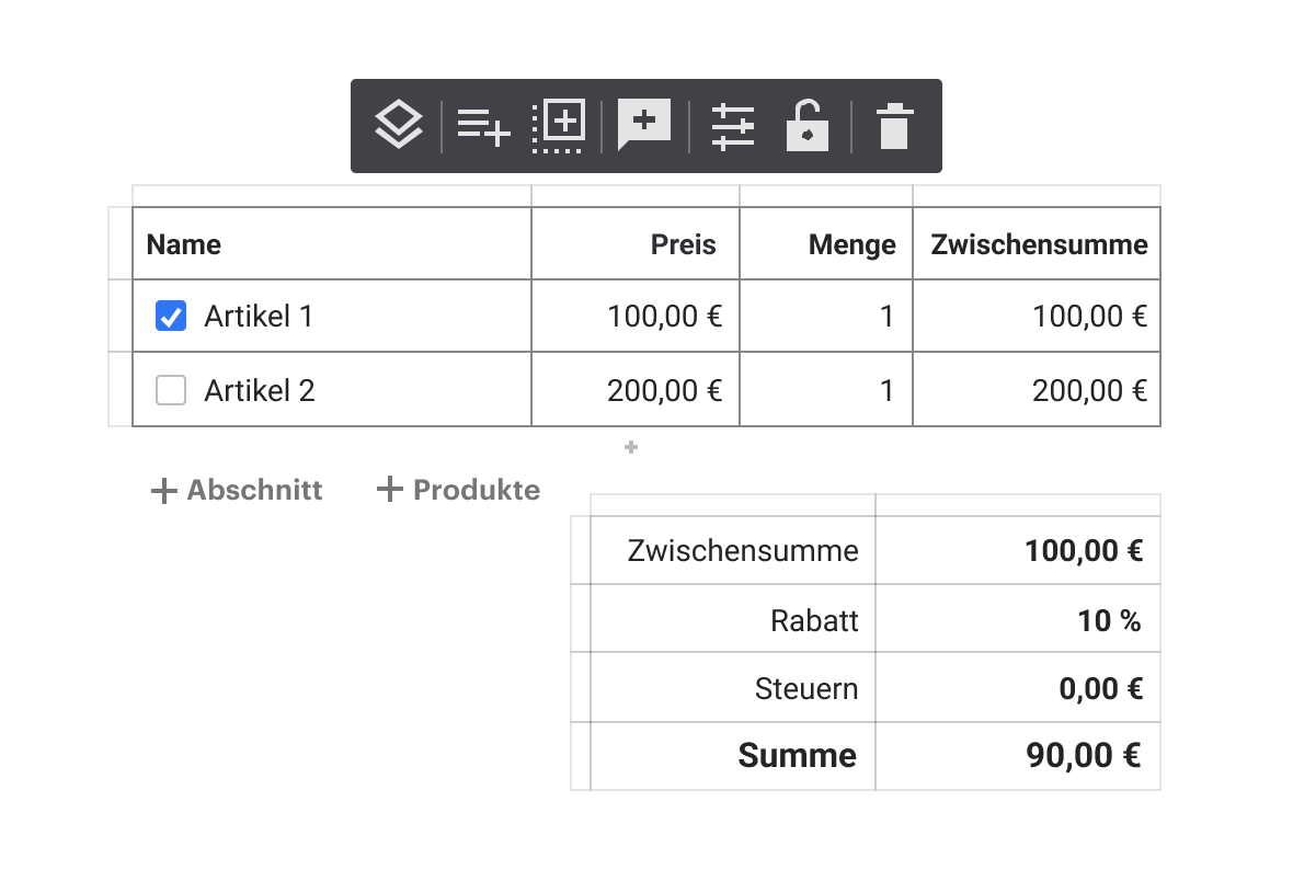 Pricing Table
