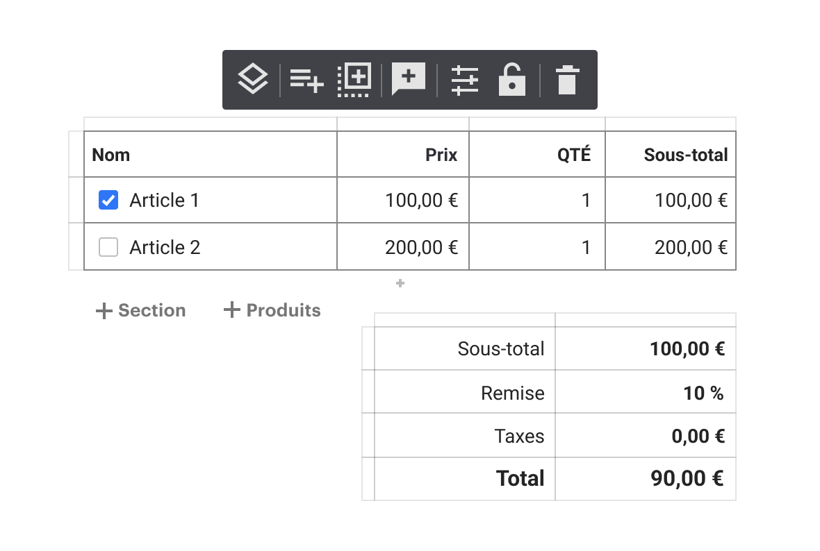 Pricing Table