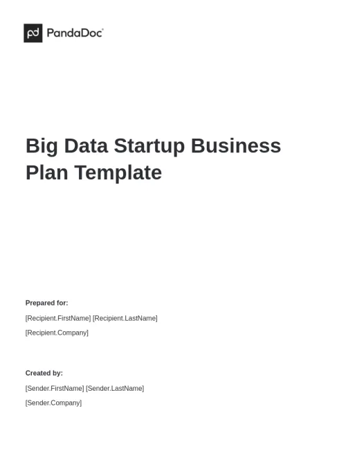 Big Data Startup Business Plan Template