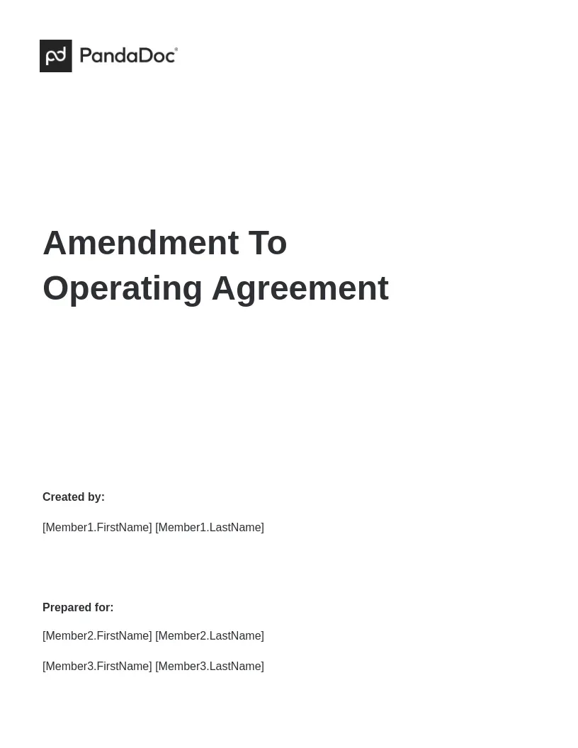 Template - Page - Amendment To Operating Agreement