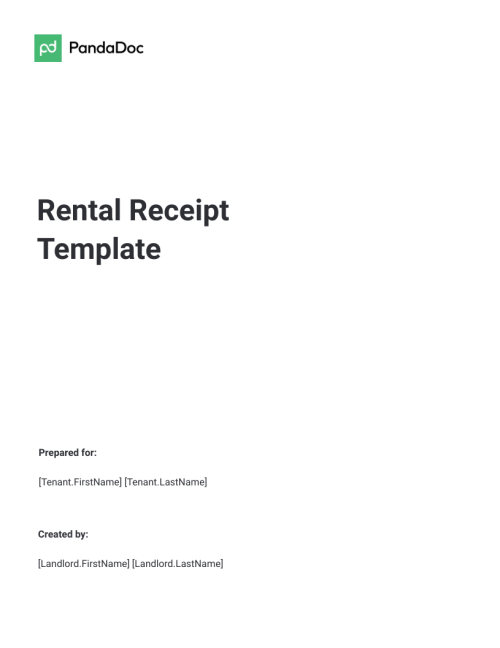 Rental Receipt Template
