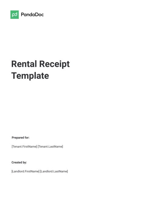 Rental Receipt Template