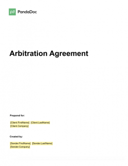 Arbitration Agreement Template