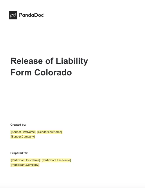 Release of Liability Form Colorado