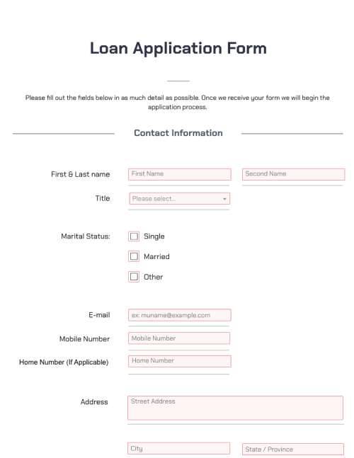 Loan Application Form