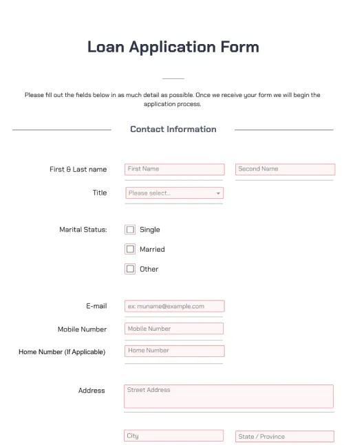 Loan Application Form