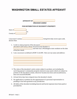 Small Estate Affidavit Washington Form