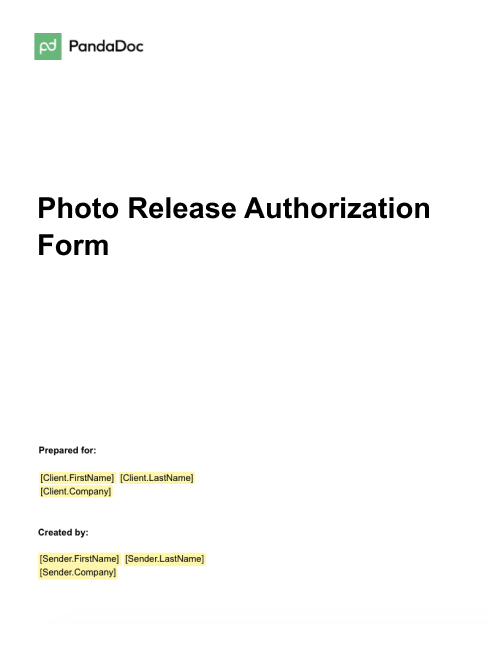 Photo Release Form Template