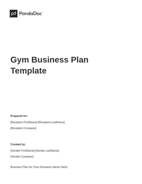 Gym Business Plan Template