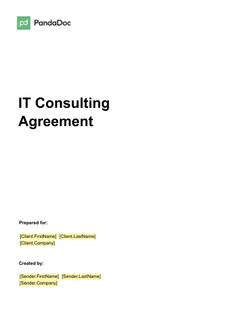 IT Consulting Agreement Template