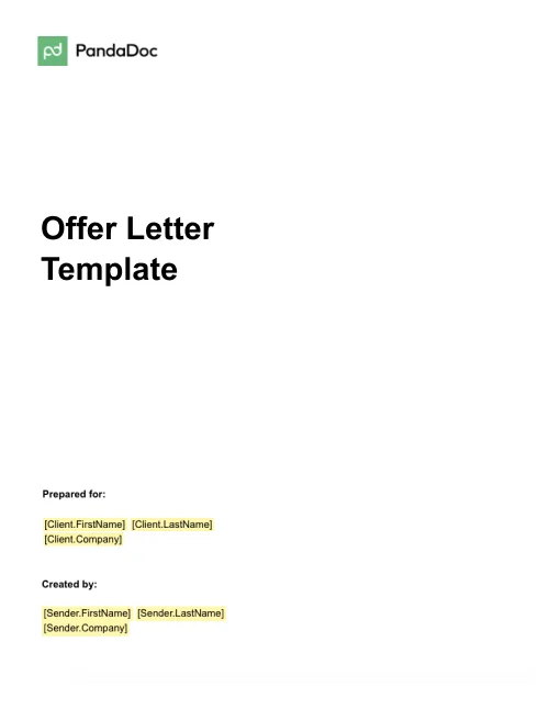 Offer Letter Template