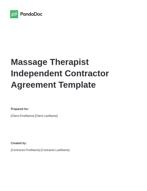 Massage Therapist Independent Contractor Agreement