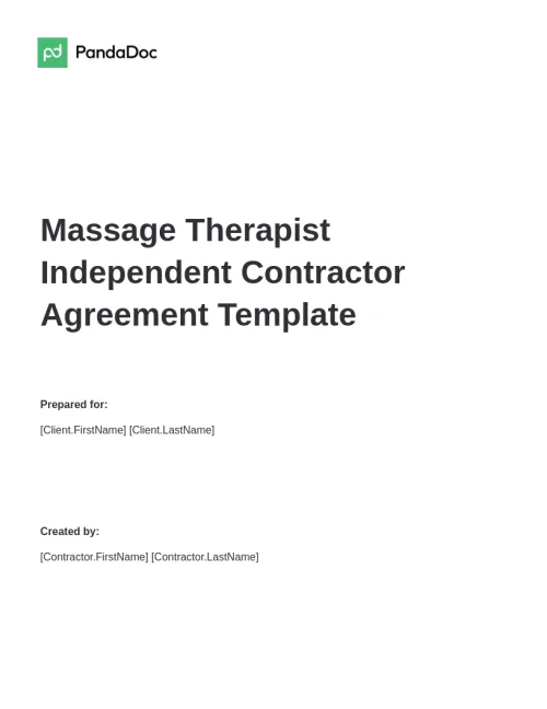 Massage Therapist Independent Contractor Agreement
