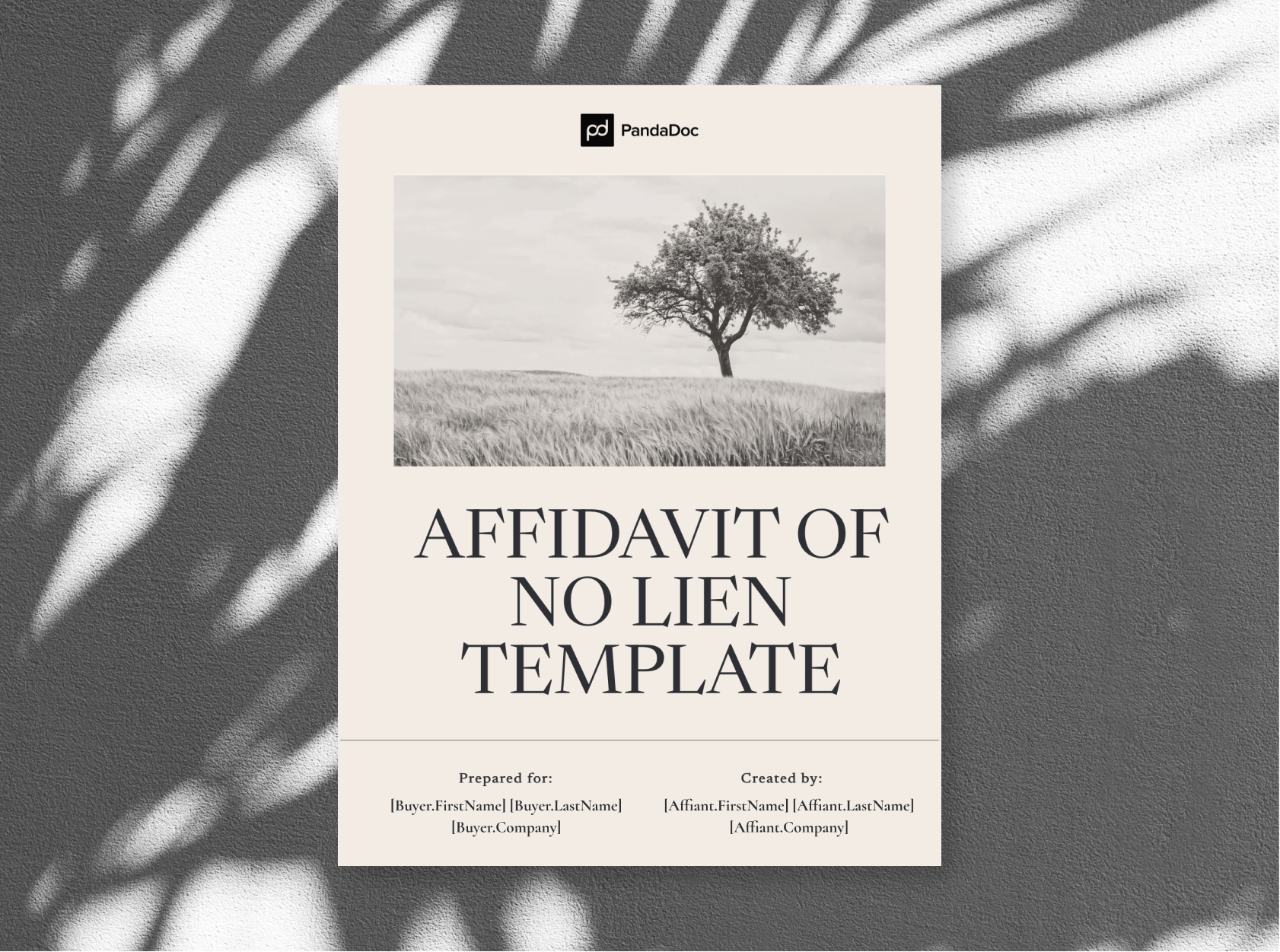 Affidavit Of No Lien Template PandaDoc
