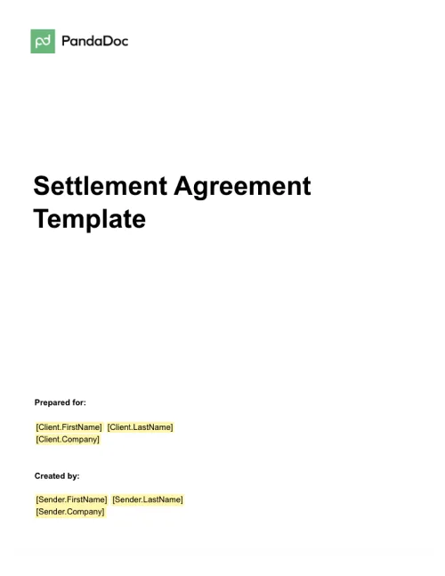 Settlement Agreement Template