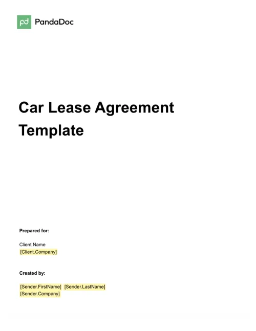Car Lease Agreement Template