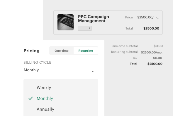 Pre-approved pricing and templates