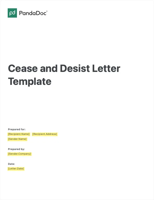 Cease and Desist Letter Template