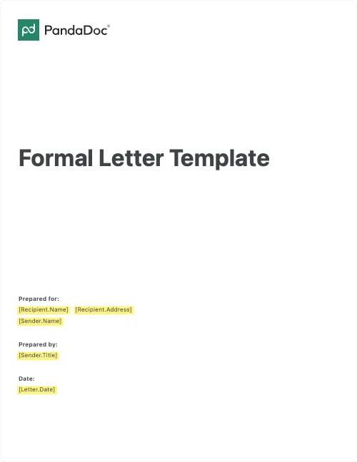 Formal Letter Template