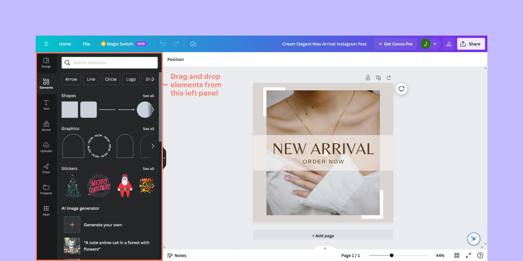 How to create design in Canva