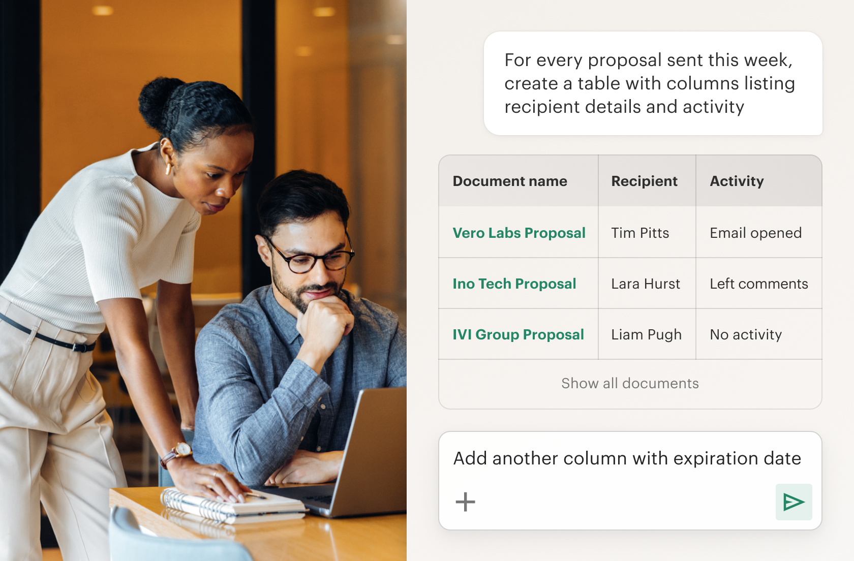 AI Assistant Table