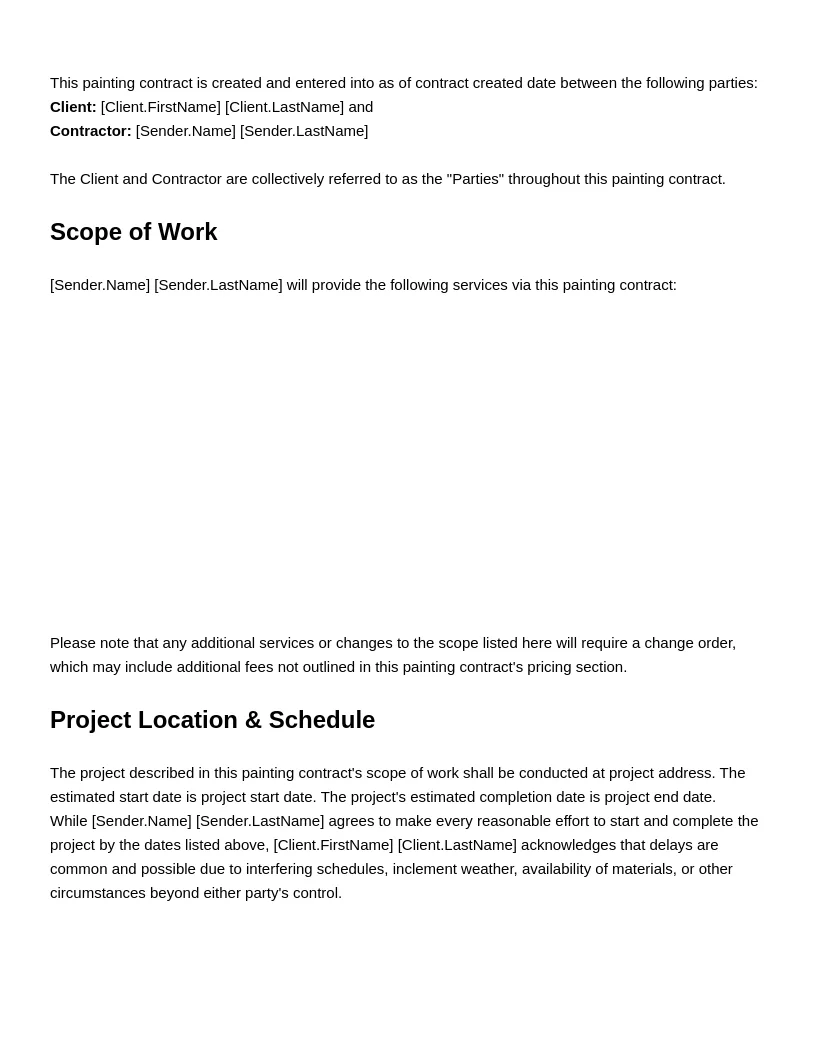Painting Contract Template - Gallery 1