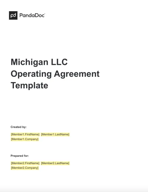 Michigan LLC Operating Agreement Template