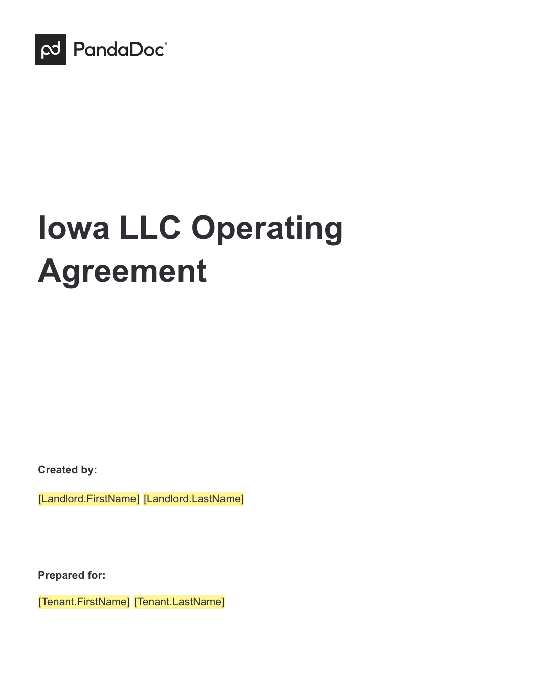 Iowa LLC Operating Agreement
