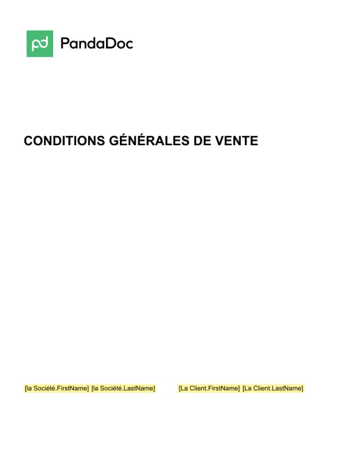 Conditions générales de vente