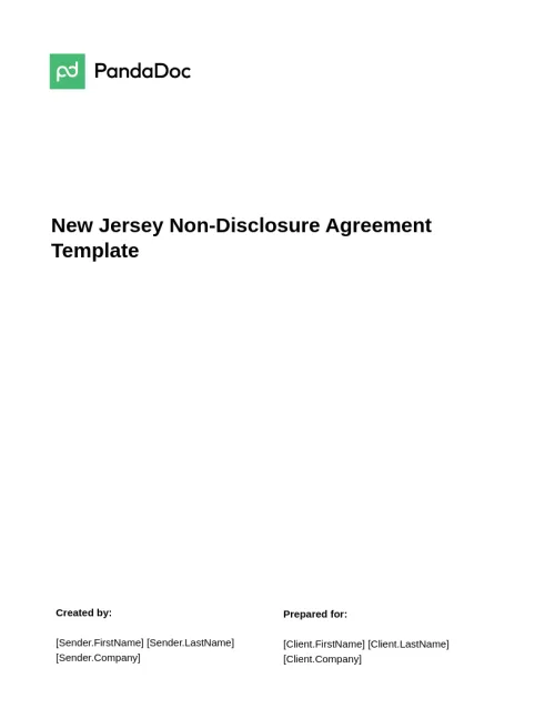 New Jersey Non-Disclosure Agreement Template