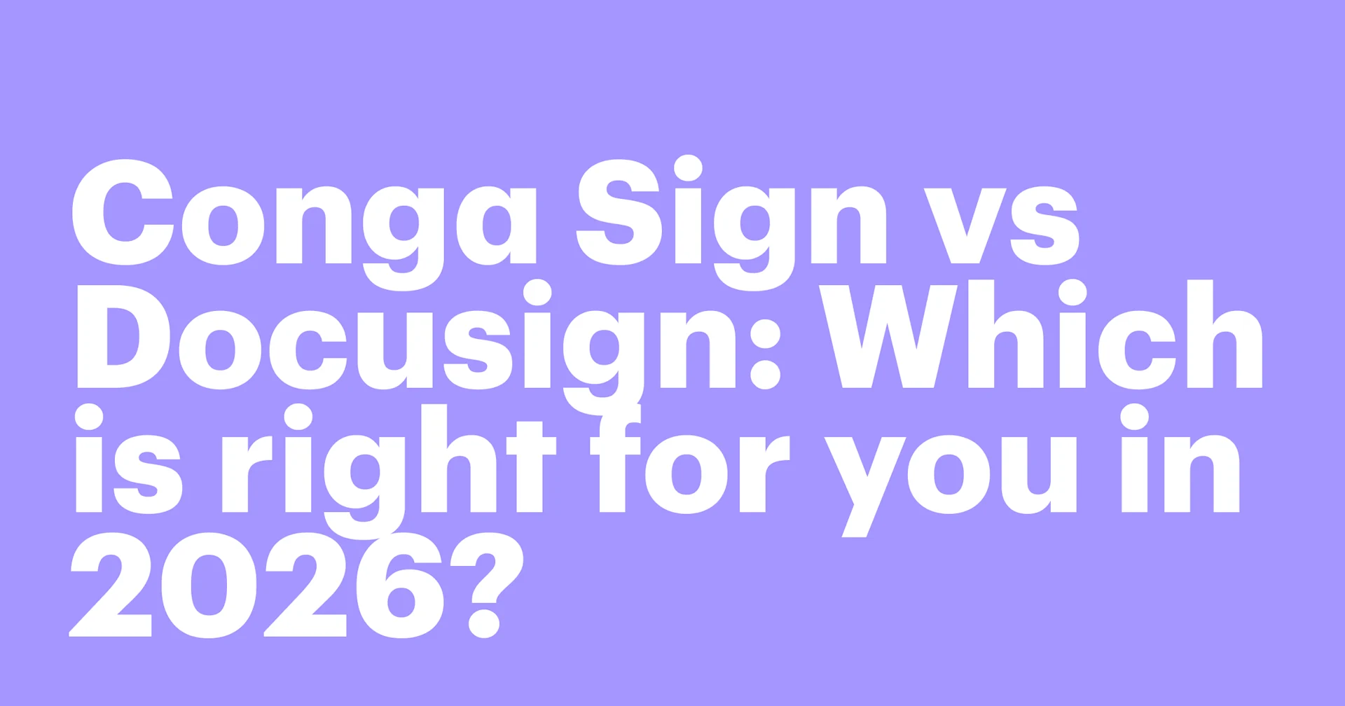 conga sign vs docusign