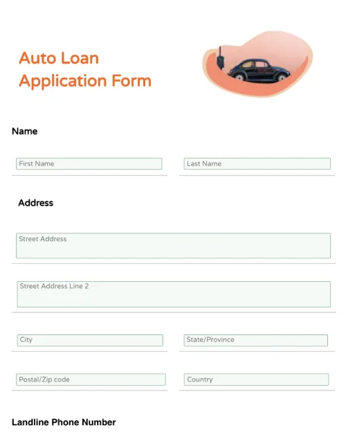 Auto Loan Application Form